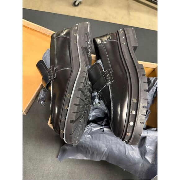 New Free People Black Teagan Tassel Platform Lug Sole Loafers 11 - Picture 3 of 6